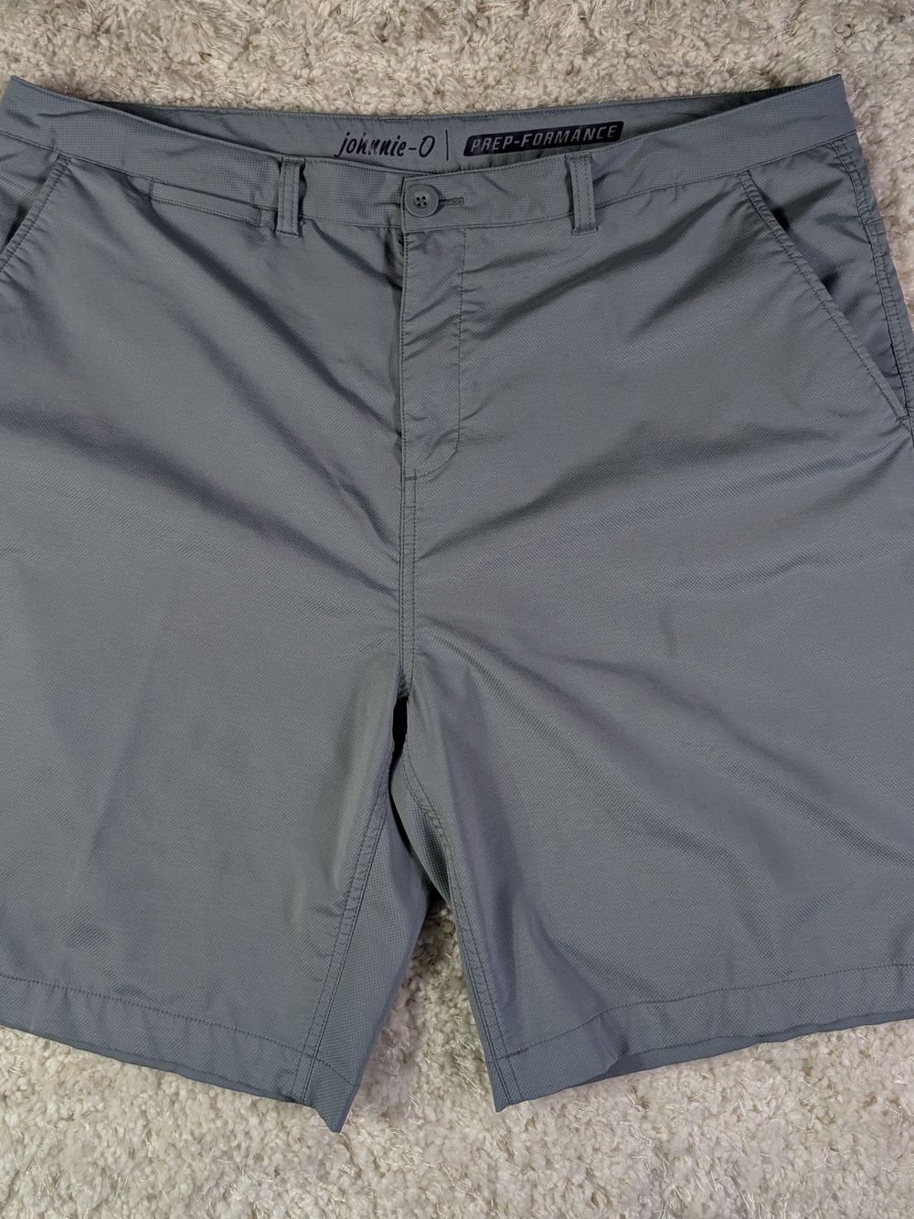johnnie-O Men's Light Gray Performance Flat Front Shorts